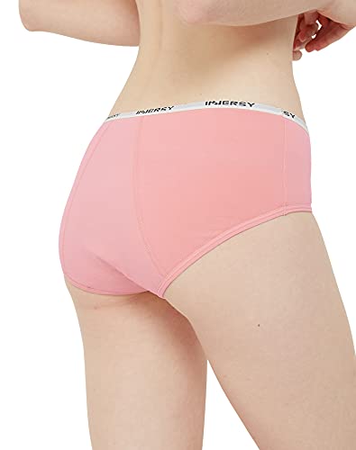 INNERSY Bragas Menstruales Niña Ropa Interior Protección Algodón Braguitas Regla 8-16 Años Pack de 3 (10-12 Años, Brillante)