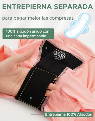 INNERSY Calzoncillos Niña Boxer Bragas Menstruales Deportivas Ropa Interior de Protección 3 Pack (12-14 Años, Rosa+Morado+Negro)