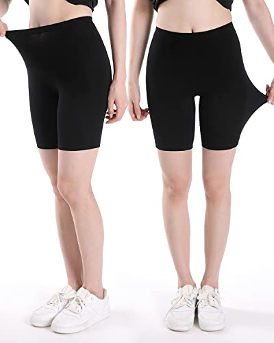 INNERSY Pantalones Cortos Niña Negros Shorts Algodon Antirozaduras Culotte Ciclismo Deporte 3 Pack (12-14 años, Negro)