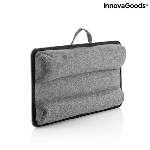 InnovaGoods Deskion Escritorio PORTÁTIL para Ordenador con COJÍN XL, Gris, Mediano