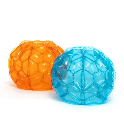 InnovaGoods® Pelota de Burbuja Hinchable BUMPOY, Bola Hinchable Pelota Humana colisión, Bola de Parachoques Inflable Azul y Naranja, Juguetes para niños, Aire Libre (2 Unidades)