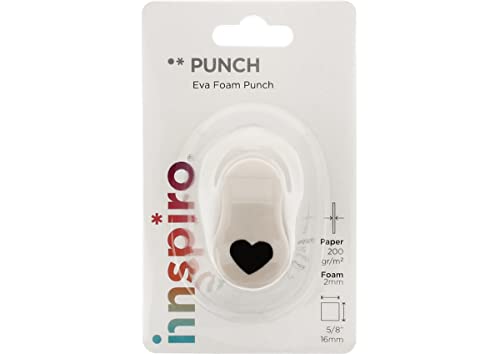 INNSPIRO Troqueladora de figuras Eva Foam Punch corazón 16mm.,perforadoras para Scrapbooking, DIY Manualidades, Creación de Tarjetas