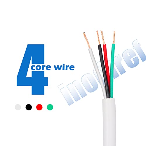 inodiref 10M Cable Eléctrico Blanco Eléctrico de Alambre Cobre Redondo de PVC Cable Diámetro Exterior Total 3 MM Anti-Oxidation para Instalar Electrodomésticos de Baja Potencia