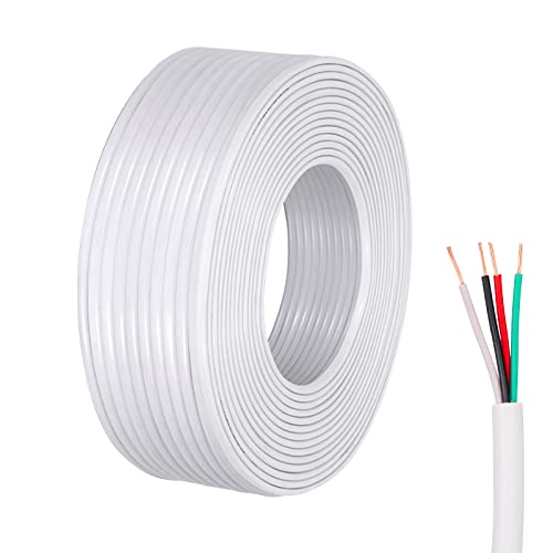 inodiref 10M Cable Eléctrico Blanco Eléctrico de Alambre Cobre Redondo de PVC Cable Diámetro Exterior Total 3 MM Anti-Oxidation para Instalar Electrodomésticos de Baja Potencia