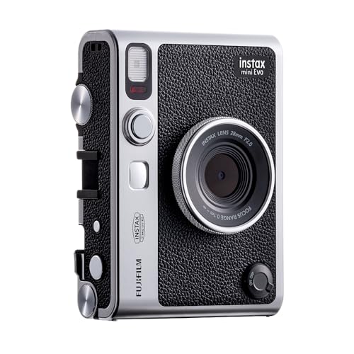 instax Mini EVO Black-C. Cámara e Impresora con Pantalla LCD de 2,7 Pulgadas, 10 Efectos de Lente y 10 Efectos de película