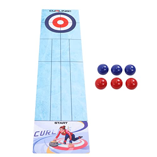 INSTITIZER Juego De Curling De Mesa Roll Up Educativo Interactivo Competitivo Tablero De Curling Portátil Juegos De Mesa De Equipo Portátiles, Juego De Mesa De Curling Compacto para Viajes Familiares