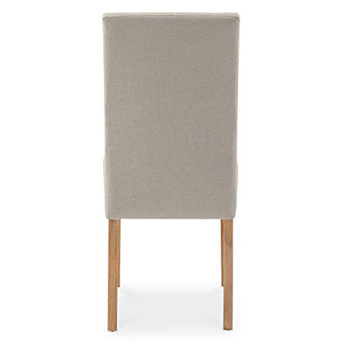 Intense Déco - Lote de 2 sillas acolchadas de tela beige, Gaya