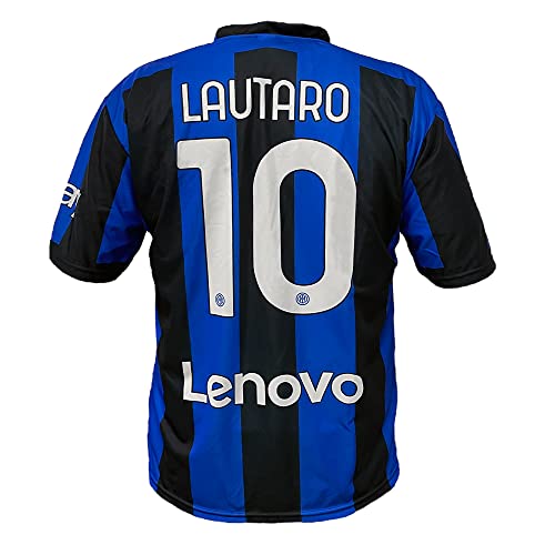 Inter - Camiseta Home Personalizada con Nombre y número de látaro/Camilla con Parche Ebay 2023 Replica Oficial, Azul, Negro, 100% Poliéster, Adulto y Niño