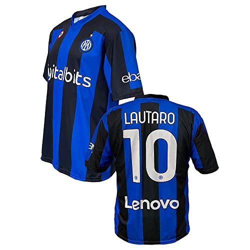 Inter - Camiseta Home Personalizada con Nombre y número de látaro/Camilla con Parche Ebay 2023 Replica Oficial, Azul, Negro, 100% Poliéster, Adulto y Niño