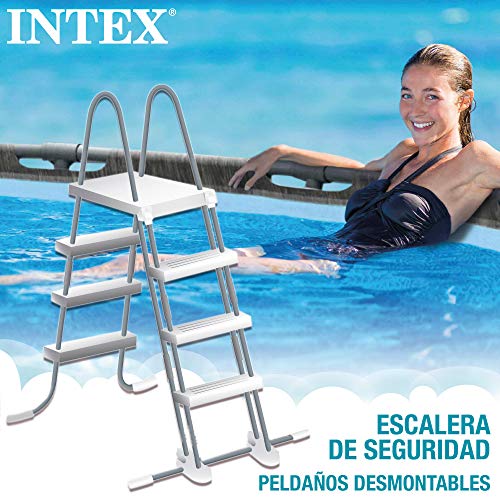 Intex 26742NP - Piscina desmontable, 457x122 cm, con depuradora cartucho, 3.785 litros/hora, filtro cartucho tipo A, Greywood Prism Frame, 16.805 litros, piscina para 6 personas, Gris