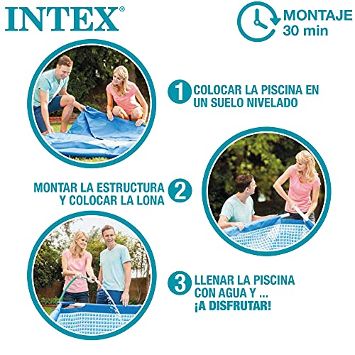 Intex 55241 - Piscina desmontable redonda INTEX, piscina Metal Frame, con depuradora 1.250l/h, Ø305x76 cm, 4.485 litros, diseño fotorrealista del fondo marino, INTEX 55241