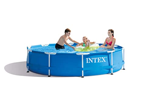 Intex Piscina redonda azul con estructura metálica elevada - Ø 305 x 76 cm