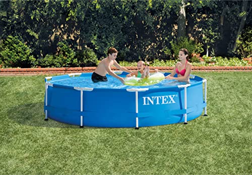 Intex Piscina redonda azul con estructura metálica elevada - Ø 305 x 76 cm