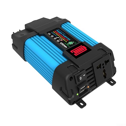 Inversor de corriente para automóvil de 6000 W, CC de 12 V a CA 110/220 V, pantalla LCD de onda sinusoidal pura con 2 USB, inversor de corriente para automóvil de onda sinusoidal pura para camión, bar