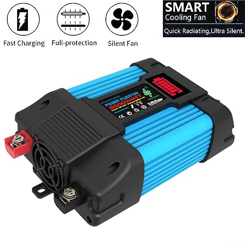 Inversor de corriente para automóvil de 6000 W, CC de 12 V a CA 110/220 V, pantalla LCD de onda sinusoidal pura con 2 USB, inversor de corriente para automóvil de onda sinusoidal pura para camión, bar