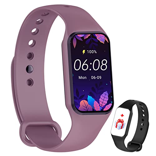 IOWODO Smartwatch Mujer,Reloj Inteligente Hombre Mujer Impermeable 5ATM con Oxímetro(SpO2) Pulsómetro Sueño Podómetro Whatsapp Notificación de Mensajes,Pulsera Actividad para Android iOS(2 Correas)