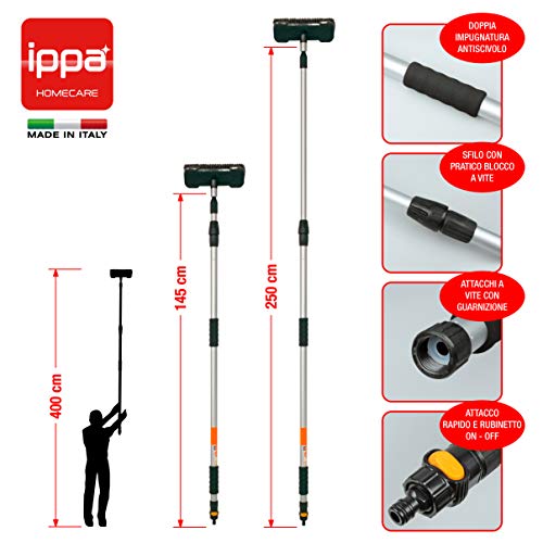 IPPA Limpieza Paneles solares. Cepillo de cerdas Naturales. Conveniente para el Coche, Caravana, Caravana, camión, Coche, autobús. Limpieza de PV.