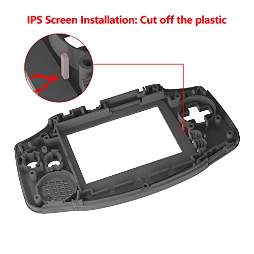 IPS Ready Upgraded eXtremeRate Carcasa para Gameboy Advance Funda Protector Placa Cubierta Shell con Botones para GBA-Compatible con IPS & LCD Estándar-NO Incluye Consola & Pantalla IPS(Negro)