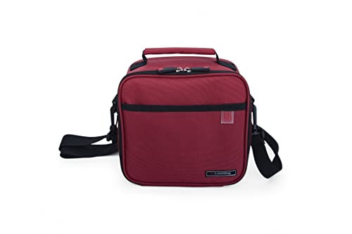 IRIS BARCELONA - Classic Lunch Bag, Set de Bolsa Térmica Porta Alimentos Ligera de 4 l y 2 Tapers Aptos para Microondas, Lavavajillas y Congelador 0,6 l Roja