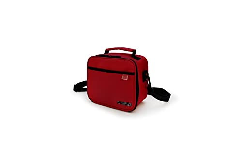 IRIS BARCELONA - Classic Lunch Bag, Set de Bolsa Térmica Porta Alimentos Ligera de 4 l y 2 Tapers Aptos para Microondas, Lavavajillas y Congelador 0,6 l Roja