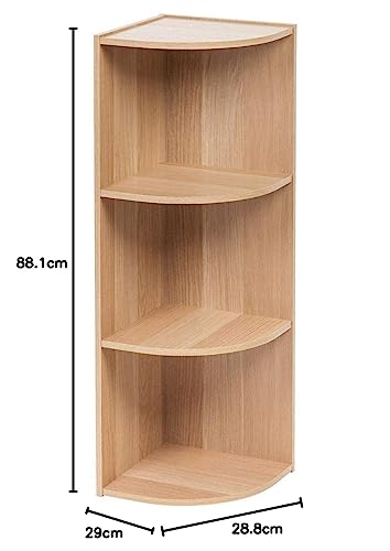 Iris Ohyama, Mobile contenitore, Libreria, Angolare/3 ripiani fissi, Solido, Design, Multifunzionale, Ufficio, Ingresso, Camera da letto, Soggiorno - Basic Storage Shelf CX-3C - Marrone chiaro