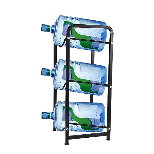 Irishom Estante para Jarra Enfriador de Agua de 3 Niveles, Soporte para Botella de Agua de 5 galones, Estante de Almacenamiento con protección para el Piso para 3 Botellas, Soporte