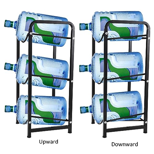 Irishom Estante para Jarra Enfriador de Agua de 3 Niveles, Soporte para Botella de Agua de 5 galones, Estante de Almacenamiento con protección para el Piso para 3 Botellas, Soporte