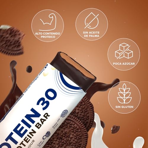 IronMaxx Protein 30- Barritas de Proteína - sabor: galletas y crema- 6 x 35g (paquete de 6 barras)