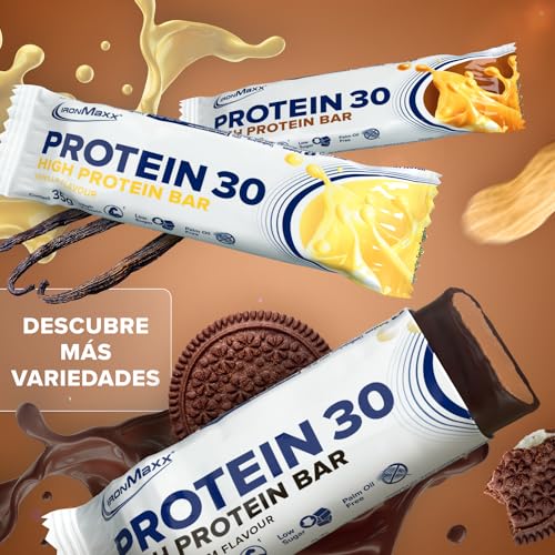 IronMaxx Protein 30- Barritas de Proteína - sabor: galletas y crema- 6 x 35g (paquete de 6 barras)