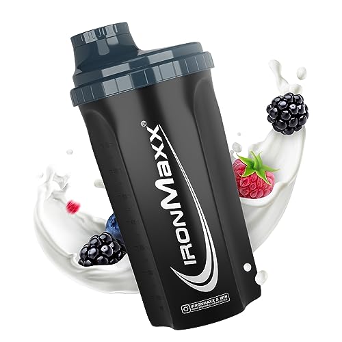 IronMaxx Protein Shaker- antracita 700ml | Mezclador de proteínas con tapa de rosca, tamiz, escala de medición | a prueba de fugas, apto para lavavajillas y sin plastificantes BPA ni DEHP