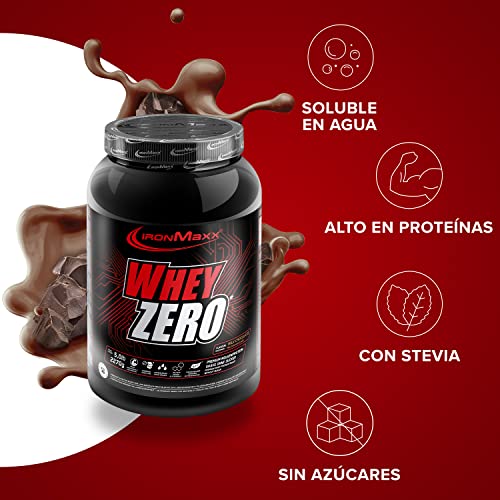 IronMaxx Proteína de suero de leche cero en polvo- chocolate bote de 908g | aislado de proteína de suero sin azúcar, soluble en agua | sabores diferentes