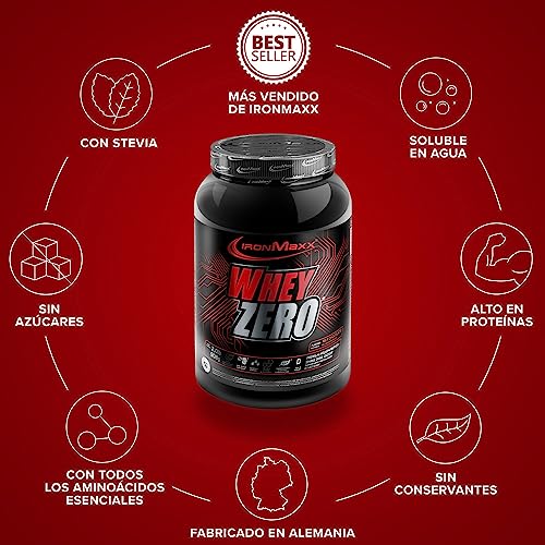 IronMaxx Proteína de suero de leche cero en polvo- chocolate bote de 908g | aislado de proteína de suero sin azúcar, soluble en agua | sabores diferentes