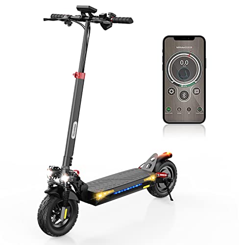 iScooter Patinete Electrico Adultos ix4, Autonomía 45 km, Carga 150kg, Control de App, Neumáticos Todoterreno 11", Patinete Electrico Plegable con Absorción de Impactos Cuádruple, Frenado Quíntuple