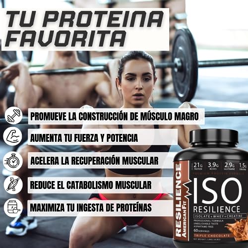 ISO RESILIENCE|Proteína en Polvo|Proteinas whey|1.8kg|Proteínas de Suero con Creatina|Ganar Masa Muscular|Proteína Sabor Triple Chocolate|Batido Proteinas Masa Muscular|Proteina Con Creatina.