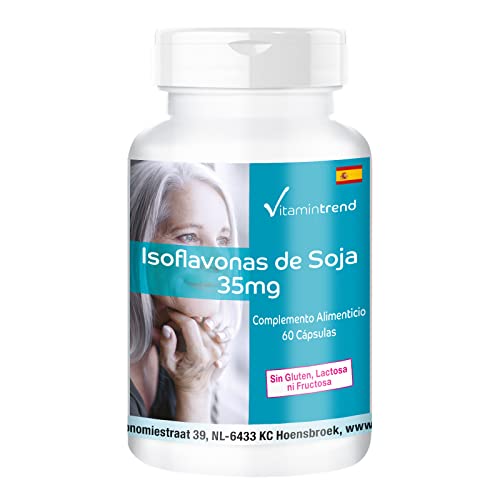 Isoflavonas de soja 35 mg - 60 cápsulas con vitamina E - vitamina tendencia - dosis segura - vegana - suplementos biodisponibles de Alemania | Vitamintrend®