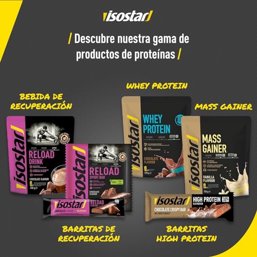 Isostar Mass Gainer Sabor Vainilla, Rico en Proteínas que Ayudan a Aumentar la Masa Muscular. 24% Proteína, 67% carbohidratos y 6 Vitaminas