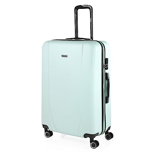 ITACA - Maletas de Viaje Grandes 23 Kilos - Maleta Grande de Viaje Rígida 4 Ruedas - Maletas Grandes de Viaje de ABS Resistente y Ligera 71170, Verde Menta