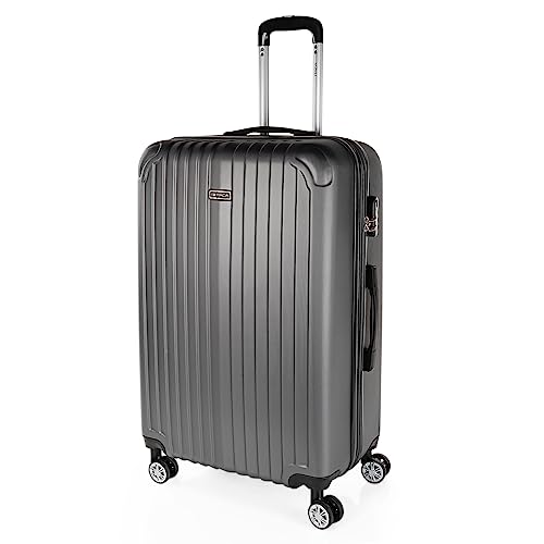 ITACA - Maletas de Viaje Grandes 23 Kilos - Maleta Grande de Viaje Rígida 4 Ruedas - Maletas Grandes de Viaje de ABS Resistente y Ligera T71570, Antracita