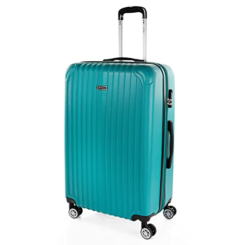 ITACA - Maletas de Viaje Grandes 23 Kilos - Maleta Grande de Viaje Rígida 4 Ruedas - Maletas Grandes de Viaje de ABS Resistente y Ligera T71570, Verde Menta