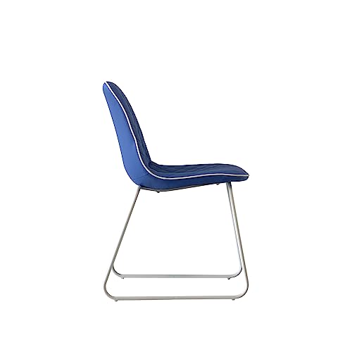 Italian Concept 108 Juego Silla Brenda, Metal Tubular, Poliuretano, sintética, Azul, 45.5 x 55 x 83 cm, 4 Unidad