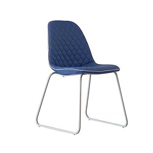 Italian Concept 108 Juego Silla Brenda, Metal Tubular, Poliuretano, sintética, Azul, 45.5 x 55 x 83 cm, 4 Unidad