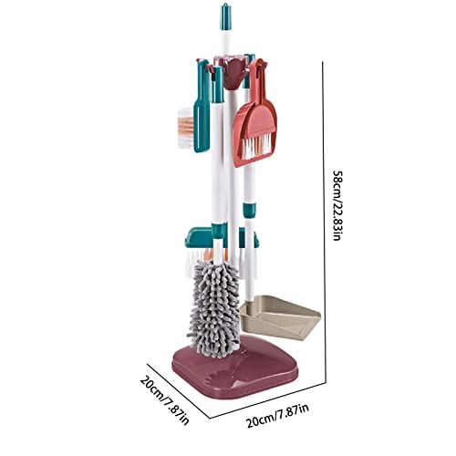 itrimaka Juego de Limpieza para niños pequeños,Pretend Play Kit Juguetes de Limpieza | Escoba para niños pequeños, fregona para bebés, recogedor, Juego de simulación, Juego de Limpieza para la casa