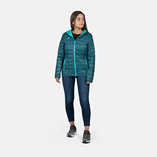 Izas - Chaqueta de Fibra para Mujer - Chaqueta Térmica de Rápido Secado con Cierre de Cremallera - Material Transpirable Ideal para Actividades al Aire Libre - Sindu Azul Verdoso - Talla M