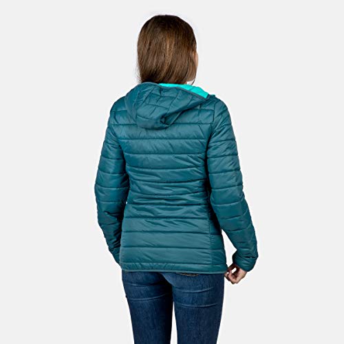 Izas - Chaqueta de Fibra para Mujer - Chaqueta Térmica de Rápido Secado con Cierre de Cremallera - Material Transpirable Ideal para Actividades al Aire Libre - Sindu Azul Verdoso - Talla M