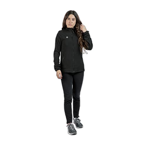 Izas - Forro Polar para Mujer - Chaqueta Polar con Cuello Alto y Cremallera - Forro Polar de Invierno Ligero y de Secado Rápido - Ideal para Actividades al Aire Libre - Padru Negro - L