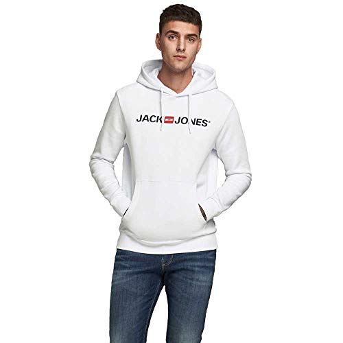 JACK & JONES Herren Jjecorp Old Logo Sweat Hood Noos Kapuzenpullover, White, L EU