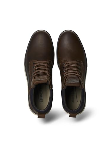 JACK & JONES JFWTUBAR Leather STS, Chukka Boots Hombre, Marrón(Brandy Brown Brandy Brown), 43 EU