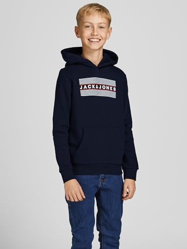 JACK & JONES Jjecorp Logo Sweat Hood Noos Jr Sudadera, Azul Marino Blazer, 14 ANS para Niños