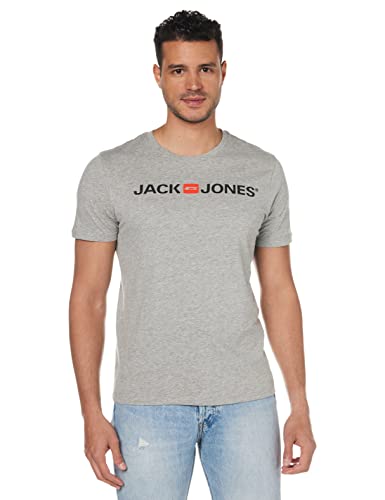 Jack & Jones Jjecorp Logo tee SS Crew Neck Noos T-Shirt, Light Grey Melange, M para Hombre