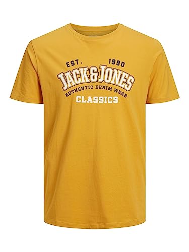 Jack & Jones Jjelogo tee SS O-Cuello 2 Col Aw23 Sn Camiseta, Honey Gold, M para Hombre